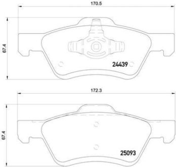 Колодки гальмівні дискові, комплект BREMBO P 24 159