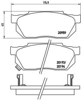 Колодки гальмівні дискові, комплект BREMBO P 28 008