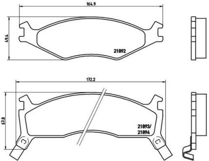 Колодки гальмівні дискові, комплект BREMBO P 30 006