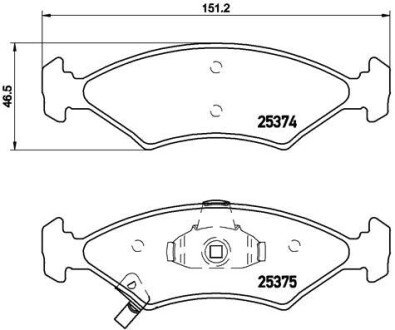 Колодки гальмівні дискові, комплект BREMBO P 30 062