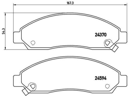 Колодки гальмівні дискові, комплект BREMBO P 34 005