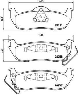 Гальмівні колодки дискові BREMBO P37011 (фото 1)