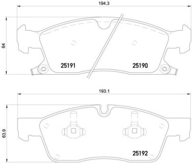 Колодка гальм. диск. JEEP GRAND CHEROKEE 2011-18 WHEELS передн. (вир-во) BREMBO P 37 017 (фото 1)