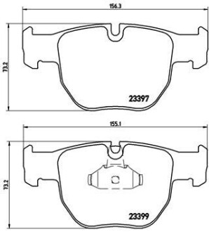 Колодки гальмівні дискові, комплект BREMBO P 44 012