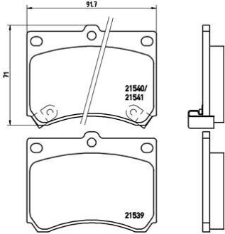 Колодки гальмівні дискові, комплект BREMBO P 49 011