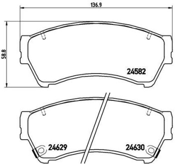 Комплект гальмівних колодок з 4 шт. дисків BREMBO P49039 (фото 1)