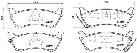 Колодки гальмівні дискові, комплект BREMBO P 50 040