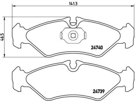 Колодки гальмівні дискові задні, комплект BREMBO P 50 081