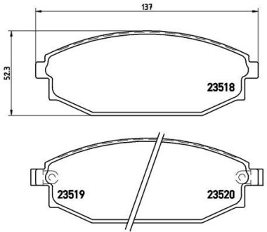 Колодки гальмівні дискові, комплект BREMBO P 54 027