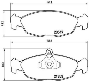 Колодки гальмівні дискові, комплект BREMBO P 59 011 (фото 1)