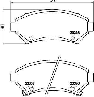 Колодки гальмівні дискові, комплект BREMBO P 59 028