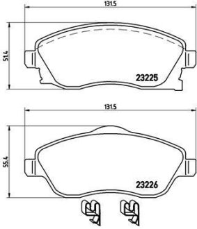 Колодки гальмівні дискові, комплект BREMBO P 59 036