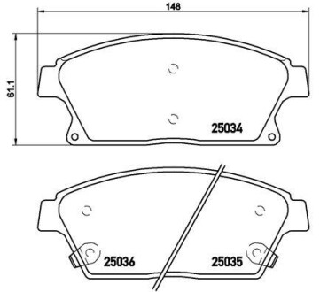 Колодка гальм. диск. CHEVROLET CRUZE 1.6-2.0CDI 05/09 - передн. (вир-во) BREMBO P 59 077