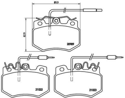 Колодки гальмівні дискові, комплект BREMBO P 61 031