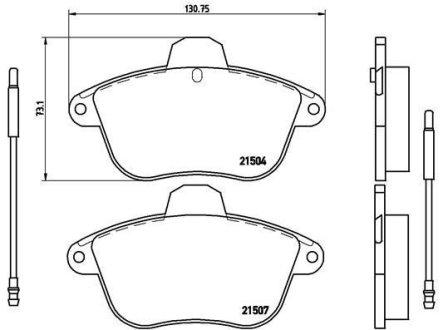 Колодки гальмівні дискові, комплект BREMBO P 61 046