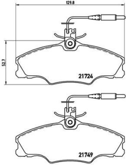 Колодки гальмівні дискові, комплект BREMBO P 61 056