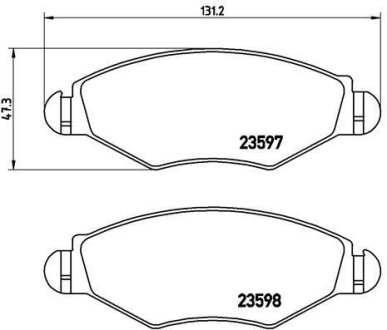 Гальмівні колодки дискові перед. Peugeot 206,306 1.1-1.9 93- BREMBO P61063 (фото 1)