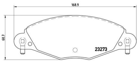 Колодки гальмівні дискові, комплект BREMBO P 61 072