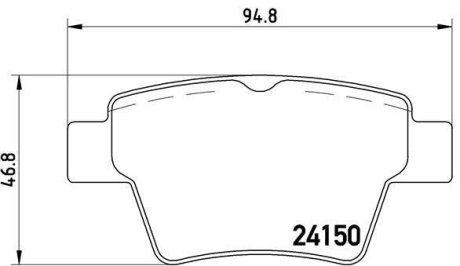 Колодки гальмівні дискові задні, комплект BREMBO P 61 080