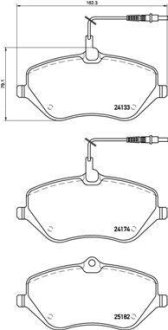 Колодки гальмівні дискові, комплект BREMBO P 61 119