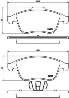 Комплект гальмівних колодок з 4 шт. дисків BREMBO P68047