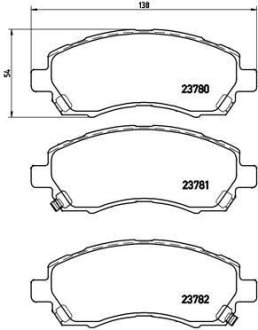 Колодки гальмівні дискові, комплект BREMBO P 78 009