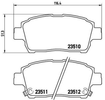 Колодки гальмівні дискові, комплект BREMBO P 83 051