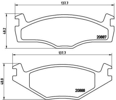 Колодки гальмівні дискові, комплект BREMBO P 85 012