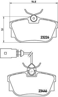 Колодки гальмівні дискові задні, комплект BREMBO P 85 046