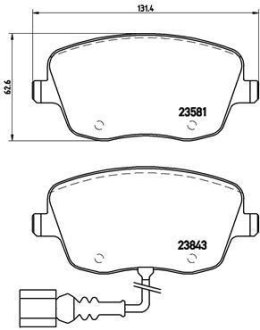 Колодки гальмівні дискові, комплект BREMBO P 85 077 (фото 1)