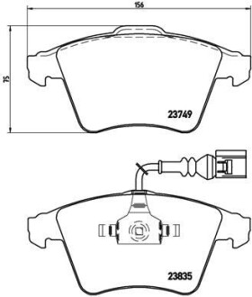 Колодки гальмівні дискові, комплект BREMBO P 85 090