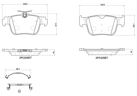 Гальмівні колодки дискові BREMBO P85 184 (фото 1)