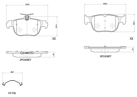 Гальмівні колодки дискові BREMBO P85 189 (фото 1)