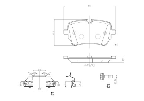 Гальмівні колодки дискові BREMBO P85 190