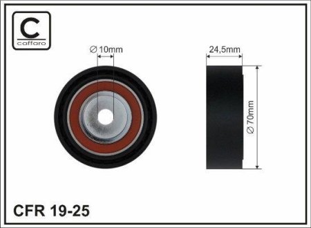 Ролик натяжитель клинового ремня BMW 320/325/520/525 M50 90- CAFFARO 19-25 (фото 1)