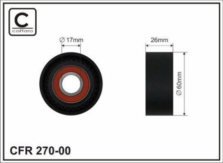 Натяжной ролик поликлиновый ремень Citroen 1.6 Multijet 01- CAFFARO 270-00