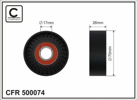 Натяжной ролик поликлиновой ремень BMW 3.0 D 08.98- CAFFARO 500074