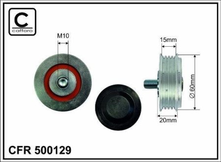 Ролик генератора Audi A4/A6/VW Passat 96-05 (натяжний) (60x15x10) CAFFARO 500129