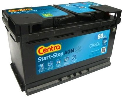 Стартерная аккумуляторная батарея Centra CK800