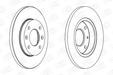 Диск тормозной передний (кратно 2) Citroen Xsara (N1) (97-05) / Peugeot 206 Hatchback (2A/C) (98-12) CHAMPION 562055CH