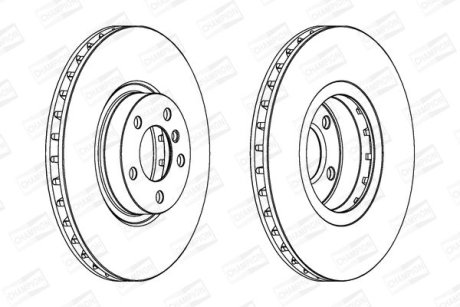 Диск тормозной передний Bmw X5 (E70) (06-13), X5 (F15, F85) (13-18), X6 (E71, E72) (07-14) (562520CH-1) CHAMPION 562520CH1 (фото 1)