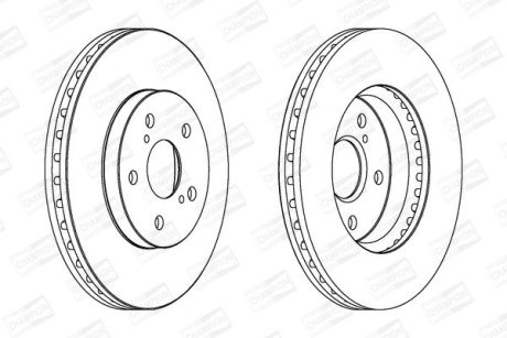 Диск тормозной передний (кратно 2) Toyota Camry CHAMPION 563047CH (фото 1)