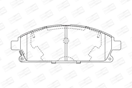 Колодки тормозные дисковые передние NISSAN CIMA (WY33) 96-01, PATHFINDER II (R50) 95-05 CHAMPION 572466CH (фото 1)