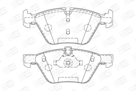 Колодки тормозные дисковые передние BMW Series 3 (E90) (05-), Series 5 (E60) CHAMPION 573151CH (фото 1)