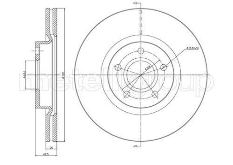 Гальмівний диск перед. C30/C70/C-Max/Focus/Freelander (03-21) CIFAM 800-687C