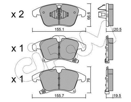 Гальмівні колодки пер. Ford Galaxy/Mondeo V 1.0-2.5 12- CIFAM 822-1039-0 (фото 1)