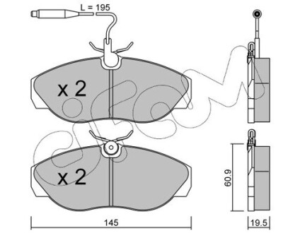 Колодки гальмівні дискові, комплект CIFAM 822-154-0