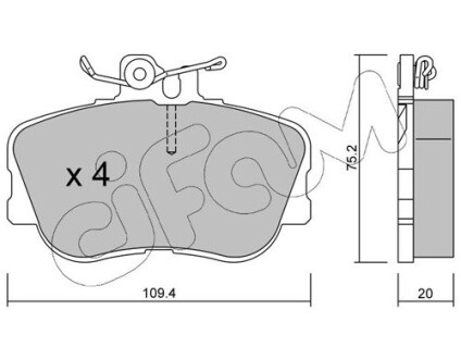 Колодки гальмівні дискові, комплект CIFAM 822-158-0