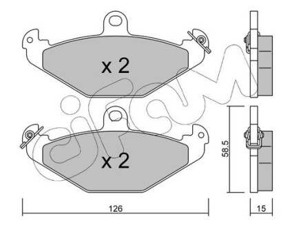 Колодки гальмівні дискові, комплект CIFAM 822-165-0