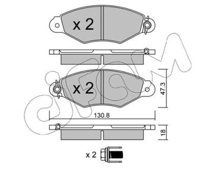 Гальмівні колодки пер. Kangoo 97-08 (Bosch) (з датчиком) CIFAM 822-253-0